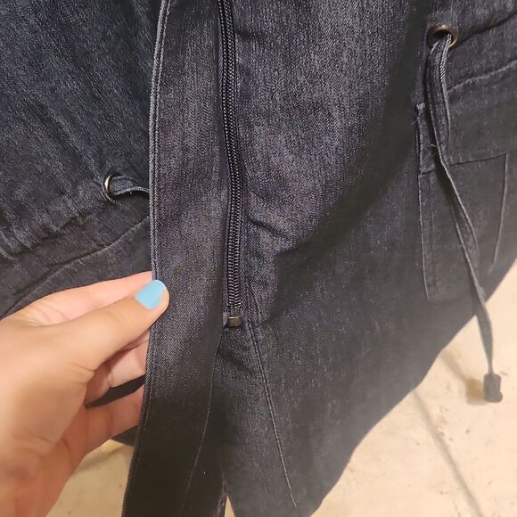 Sandro Woman Blue Denim Jacket w/ Cargo Pockets Size 2XL - Picture 3 of 9